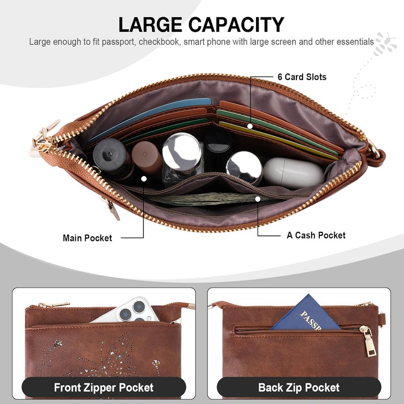 KITEVIUN Wristlet Wallets Clutch Purses for Women, Slim RFID Blocking Cell Phone Wallet Purse with Credit Card Holder - Image 3